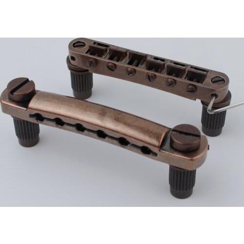 Guitar Stop Bar Tailpiece with Anchors +Tune O Matic BM002 Studs Bronze color for LP SG Guitars