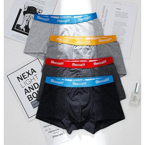 1pcs Elastic High Waist Male Panties Mens Cotton Plus Size Loose Casual Underwear Boxers Breathable Man Boxer Underpants Shorts