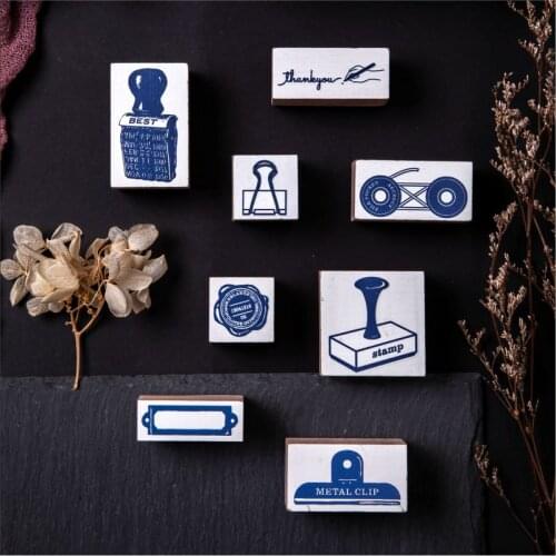 Vintage Old Stationery Series Clip Stamp DIY Wooden Rubber Stamps For Scrapbooking Stationery Scrapbooking Standard Stamp
