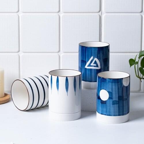 Japanese hand-painted glazed ceramic chopsticks chopsticks bucket creative kitchen supplies storage drain beautiful