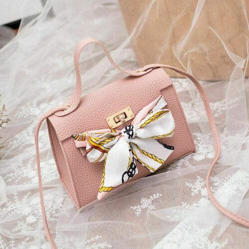 Women Small Shoulder Bags Fashion Pu Leather Silk Scarf Crossbody Bags For Women Luxury Elegant Ribbons Bow Flag Handbags Girls