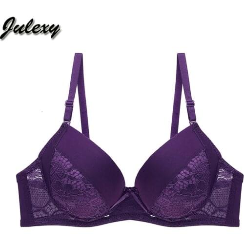 Julexy B C D lace sexy women bra solid Big size underwear for lady push up plus size bralette