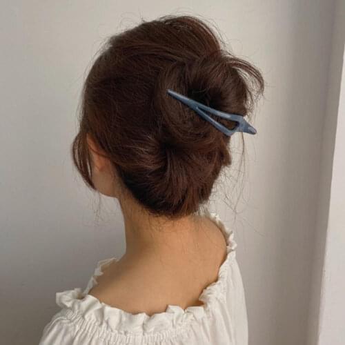 1pcs Korean original temperament Morandi color hairpin top clip Fashion design color dripping plastic duckbill clip For Women