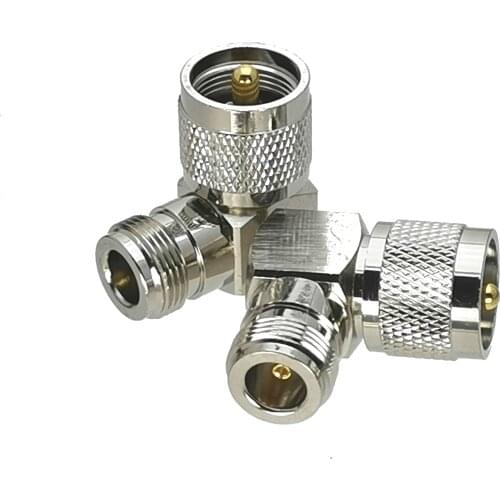 1Pcs N Female Jack to UHF PL259 Male Plug Right angle RF Adapter Connector Coaxial For Radio Antenna High Quanlity