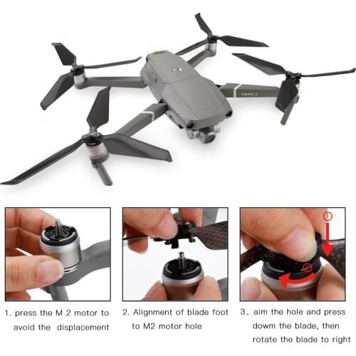 2 Pairs mavic 2 Carbon Fiber Three-blade 8743 propeller folding Low Noise propellers for DJI mavic 2 pro/zoom drone Accessories
