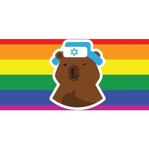3x5ft Rainbow Bar Bear Pride Flag 100% polyester flags with Israel