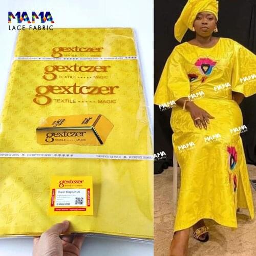 5 Yards Yellow 2020 Latest African Lace High Quality Guinea Bazin Riche Nigerian Wedding Women or Man Dress Basin Tissu Material