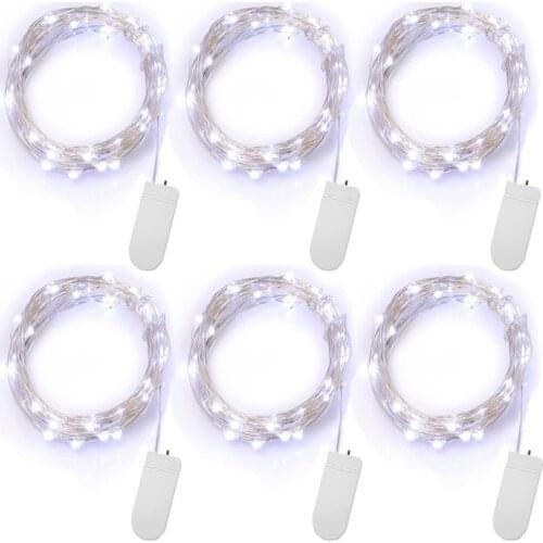50PCS 2M 3M LED Waterproof Mini Firefly String Lights with Flexible Silver Wire for Wedding Christmas Garlands Party Decorations