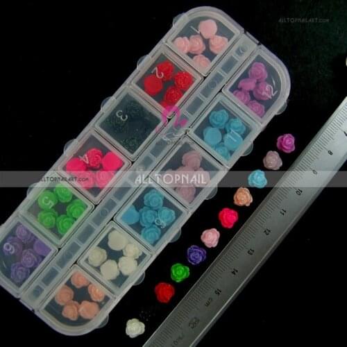 60pcs/set Nail Art Resin 3D Flowers Stickers Decorations Beauty