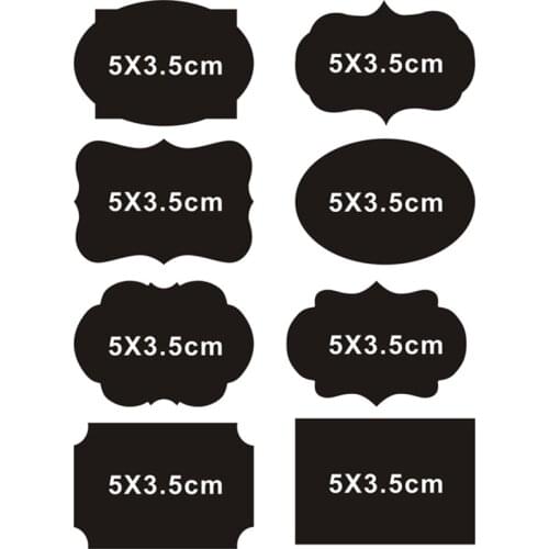 8 Pcs Chalk Pen Chalkboard Sticker Labels Vinyl Kitchen Jar Wall Cup Bottle Planner Mirror Decor Decals Tags 5CM X 3.5CM Size