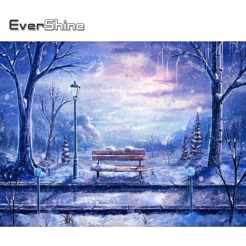 EverShine Diamond Painting New Arrivals Winter Scenery Picture Rhinestones Diamond Mosaic Cross Stitch Full Display Bead Art