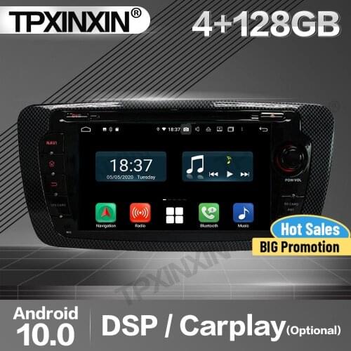 4+128G Apple Carplay Car Radio 2 Din Stereo Receiver Android For Seat Ibiza 2013 GPS Navigation Player Audio Recorder Head Unit