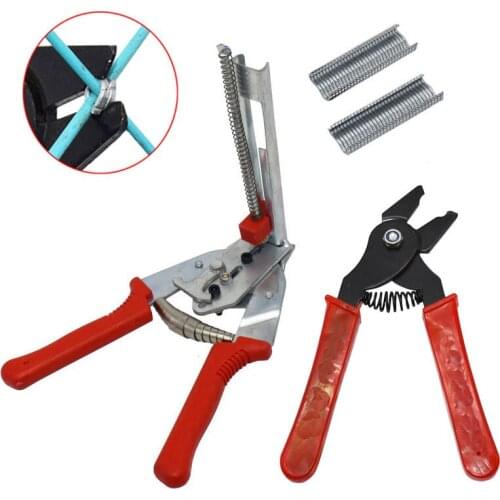 Animal Wire Cage Clamp Automatic Pliers/ Hog Ring Pliers + M Nails Bird Rabbit Cage Installation Tools Chicken Coop Equipment
