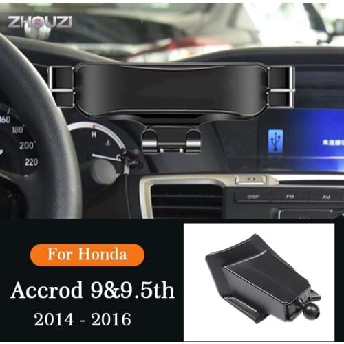 Car Mobile Phone Holder Air Vent Outlet Clip GPS Stand Gravity Navigation Bracket For Honda Accrod 9 th 2014-2016 Accessories