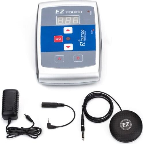 EZ Tattoo Power Supply Machine Digital LCD Tattoo Power Supply Kit with EZ Foot Pedal Foot Switch Tattoo supplies 1 set /lot