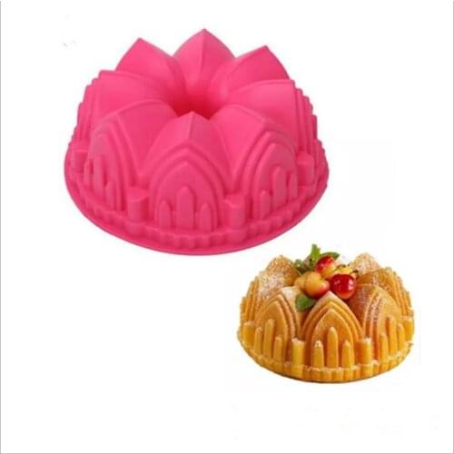 Big Crown castle Silicone Cake Mold 3D Birthday Cake Pan Decorating Tools Large Bread Fondant DIY Baking Pastry Tool