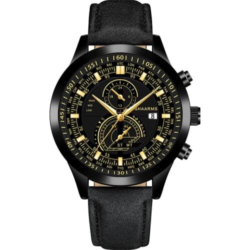 2021 New Fashion Men Watches Business Calendar Leather Strap Watch Mens Military Sports Quartz Watch For Men Relogio Masculino