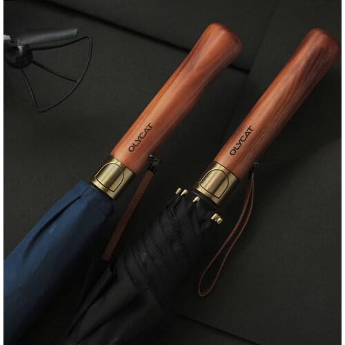 Double Layer Big Golf Umbrella Windproof 8K Patio Umbrella Rain Women Wooden Handle Sombrilla Travel Designer Outdoor Umbrellas