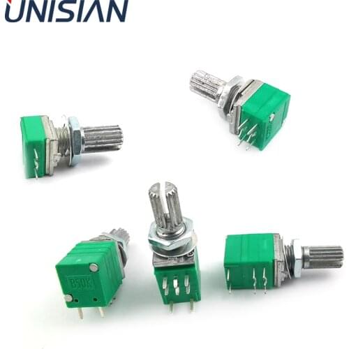 UNISIAN B50K Sealing Potentiomete 3/6/ 8pin RV097NS dual Trimming potentiometer B50K with switch audio / power amplifier
