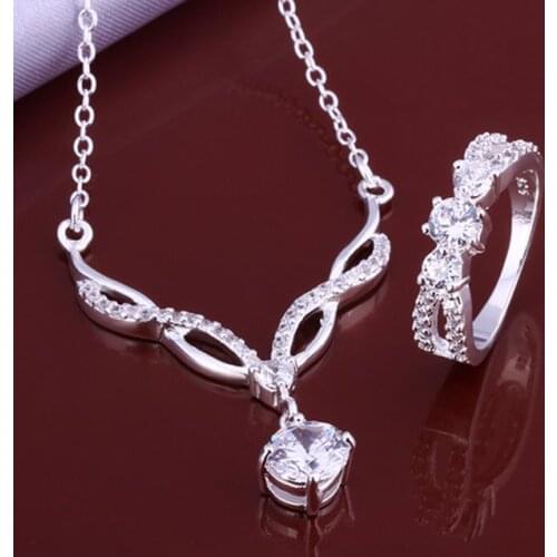 Hot selling 925 fashion white month R+N Jewelry Set SMTS634