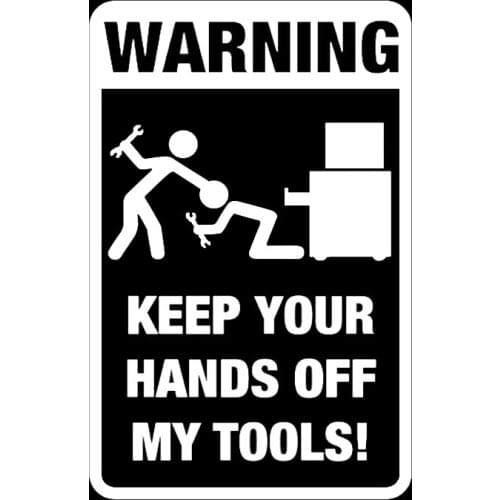 Personality Car Sticker Tool Box Warning Car Decal Reflective Laser 3D KK Vinyl Car Styling Black Silver 12CM*18CM