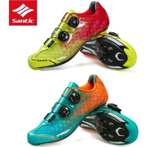 SANTIC ALPHA Road Shoes Vent Carbon Road Shoes Road Breathable Lock shoes Cycling shoes Racing Team riding shoes