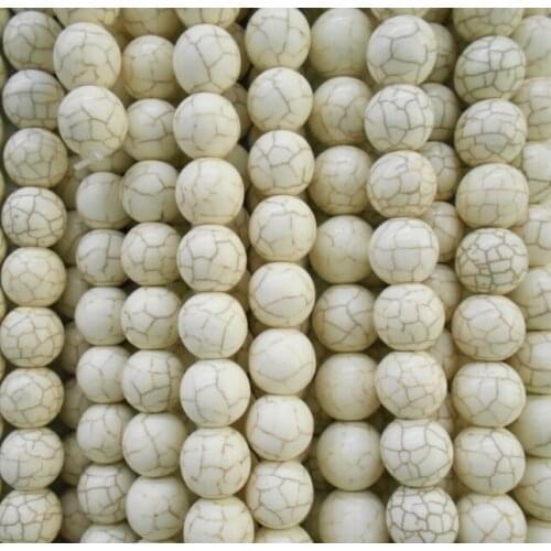 4MM 6MM 8MM 10MM 12MM Bulk Natural White Stones Round Spacer Loose Beads For Necklace Bracelet Charms Jewelry Making