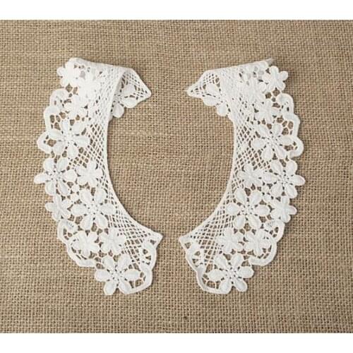 Handmade Lace Accessories DIY Soluble Embroidery Cotton Lace Collar False Collar Off White Collar Flower RS528