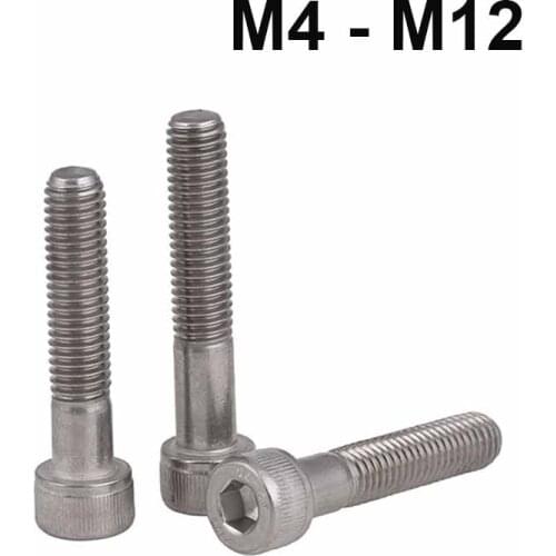 M4 M5 M6 M8 M10 M12 Partially Threaded Hexagon Hex Socket Head Screws 304 Stainless Steel Half Tooth Cap Head Allen Bolts DIN912