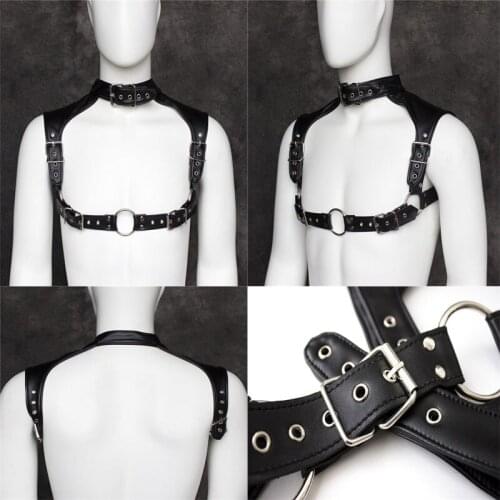 Male BDSM PU Leather Strap on Harness Belt Sexy Mens Sexy Body Harnesses Restraint Gays Sex Bondage Adult Games Gay Sex Toy