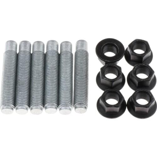 6pcs Iron Exhaust Manifold Stud Nut Kit Set Replacement 902370029 for Subaru 1993-2018 IMPREZA New