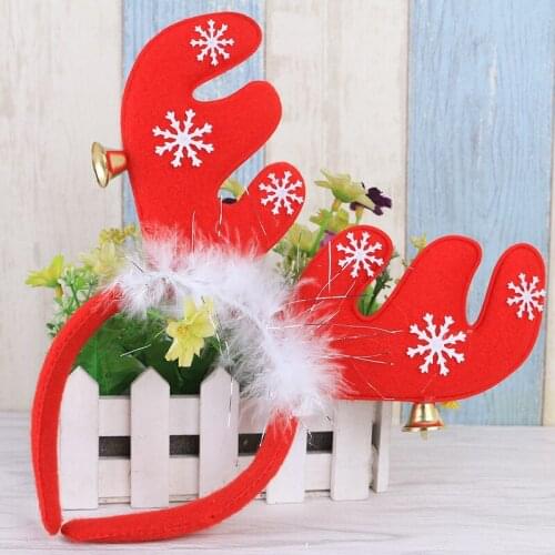 Christmas Santa Claus Holiday Antlers Headband Hair Band Head Hoop Headwear Christmas Gift Holiday Party Decorations