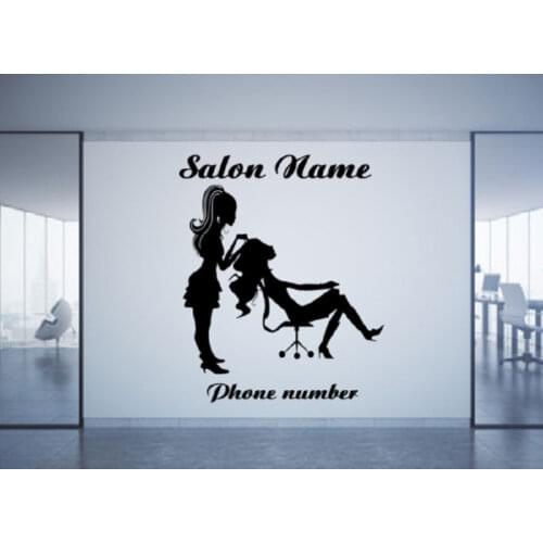 Personalized hair salon barber shop decoration fashion ladies wall stickers decorative stickers vinyl stickers art murals MF29