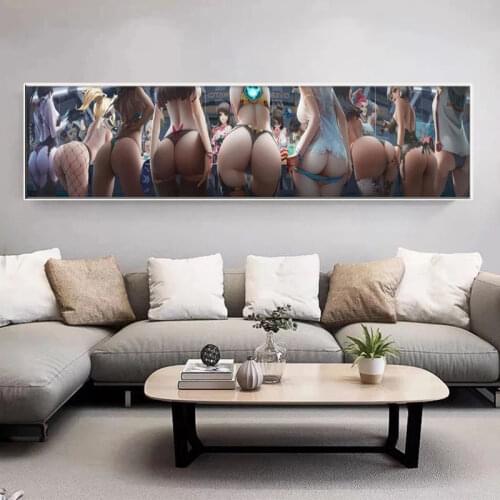 Anime Girl Sexy Woman Canvas Painting Party Posters Print Wall Art Nude Prints for Modern Living Room Home Decoration Paintings