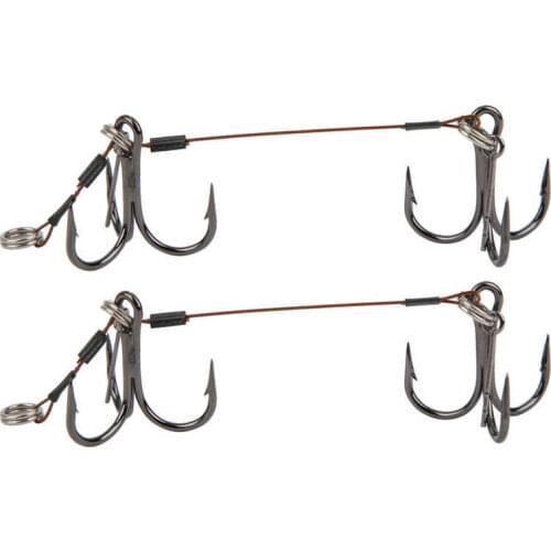 2PCS Fishing Hook Lure Bait Double Carbon Steel Sharpened Hook Soft Pike Shad Double Hook For Lure Triple Hook Ice Fishing Tools