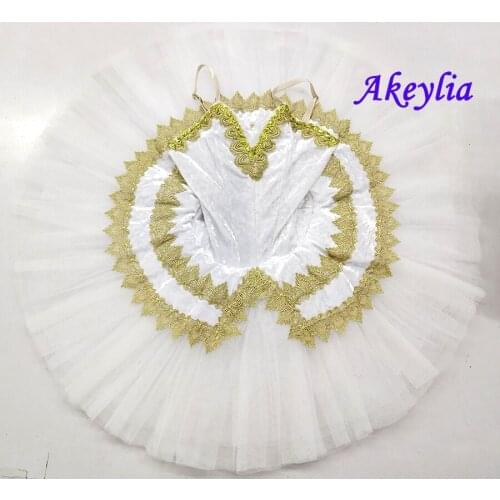 Adult Professional Ballet Tutu Costume White Coppelia Competition Performance Pancake Tutu,Classical Ballet Stage Costume