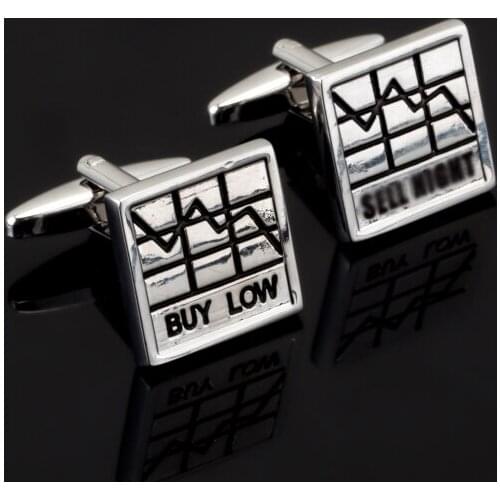 Luxury shirt buy low sell high Cufflinks brand Hipster Cufflink For Stock trader Gift for Husband Gift for High Quality Men Gift