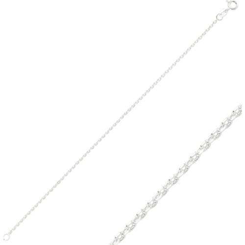 Silver 925 Sterling 60 Micron Tıraşlı Forse Chain Bracelet