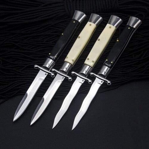 Outdoor Folding Knife 5Cr13Mov Blade ACK10 High Hardness Straight EDC Knife Survival Knife Jump Knifes Camping Fishing Knife