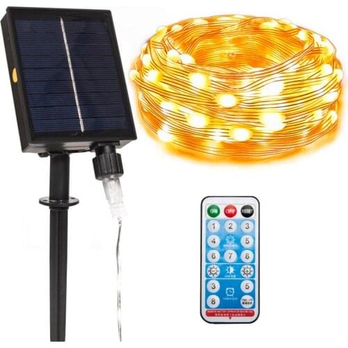 10M Solar Rope Light LED Wire String Lights 2 Way Waterproof Home Deck Hotel Garden Park Festival Holiday Christmas Fairs Decor