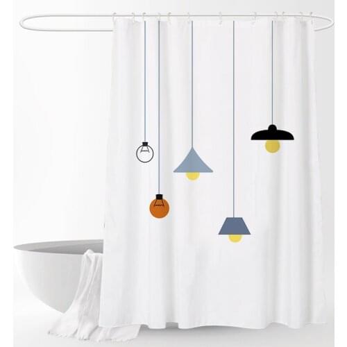 3D Printed Fabric Shower Curtains Nordic cartoon shower curtains Bath Screen Waterproof Products Bathroom Decor with 12 Hooks