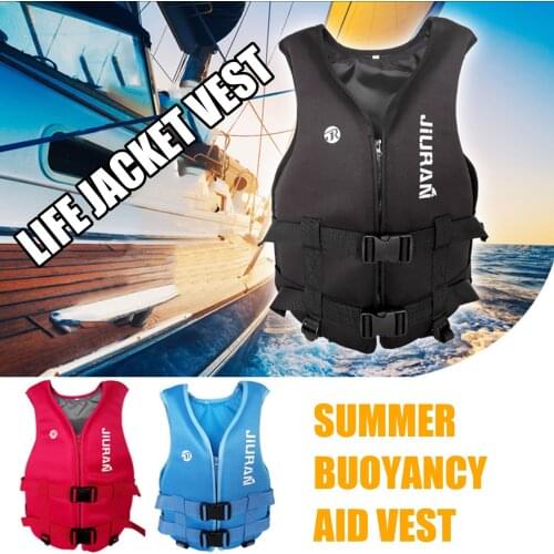 Universal Swimming Boating Skiing Driving Vest Survival Suit Polyester Life Jacket For Adult Children Summer Buoyancy Aid Vest