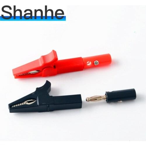 55MM Alligator clip + BANANA PLUG, test probe with 4mm Banana Plug Cable Clips