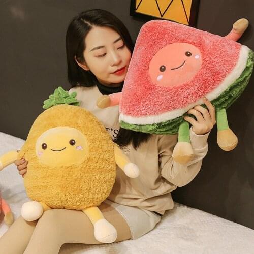 1pc Cute Funny Fruits Cherry Pineapple Watermelon Plush Toy Soft Stuffed Doll Pillow For Kids Baby Children Christmas Gift Girls