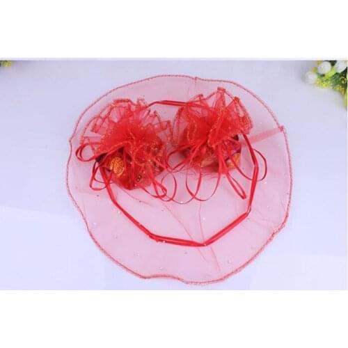 100pcs diameter 40cm red Round Organza Bag Drawstring jewelry packaging bags for Wedding/gift/food/candy/Christmas Yarn bag
