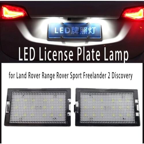 2x White Canbus LED License Number Plate Light No Error Tail Light Lamp for Land Rover Range Rover Sport Freelander 2 Discovery