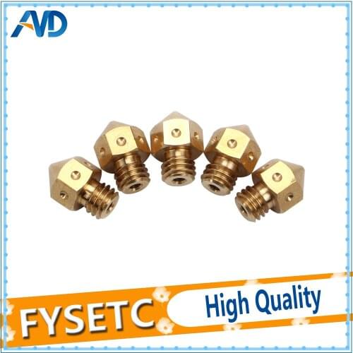 5x MK8 Nozzles For 3D Printers Hotend MakerBot 1.75mm Filament Head Brass Nozzles J-head Extrusion Rerap Prusa i3 Extruder