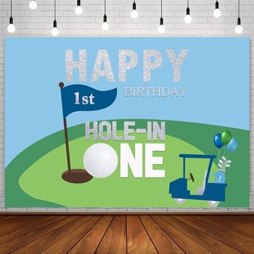Avezano 1st Happy Birthday Backdrop Golf Balloon Party Photography Background Studio Banner Photozone Photocall Decoration Props