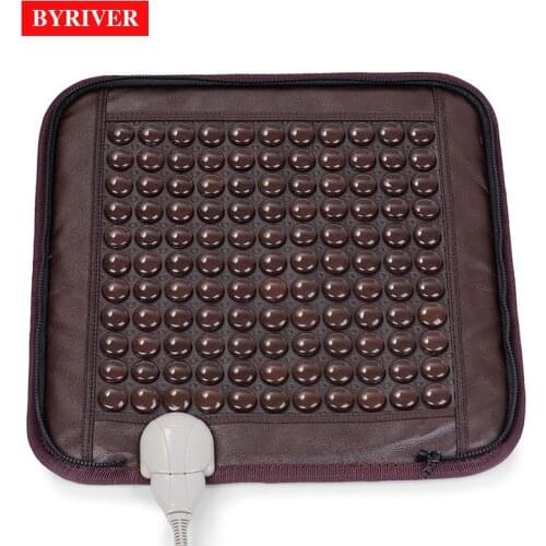 BYRIVER 45*45 CM Real Tourmaline Heating Mattress, 2 IN 1 Seat Foot Warmer, Korea Gerrmanium Mat Thermal Massager