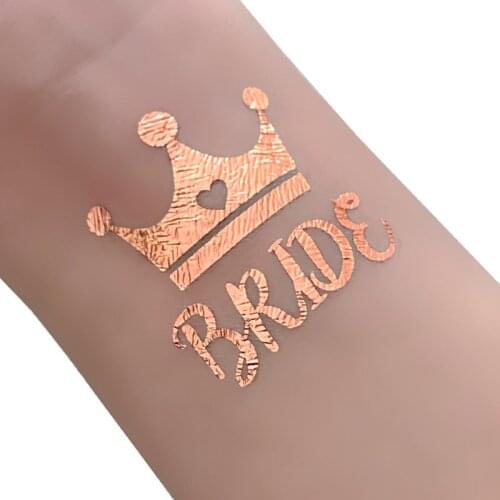 Bachelorette Party Decoration Team Bride Rose Gold Temporary Tattoo Stickers Bridal Shower Bride To Be Mr Mrs Wedding Decoration